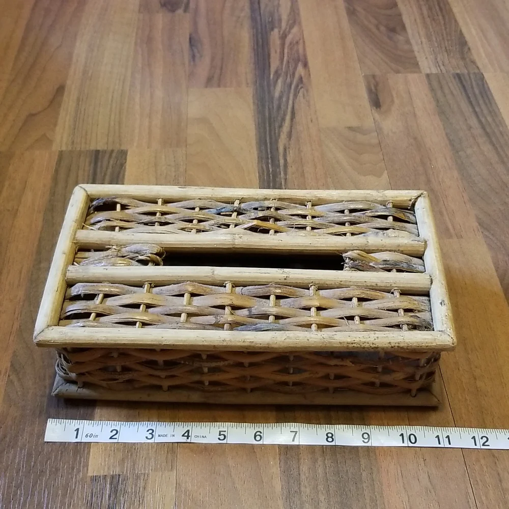 Bamboo Rattan Tissue Box Cover